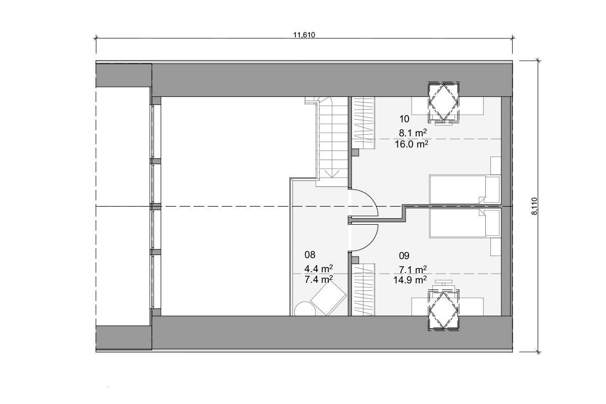 VITBUVE prefabricated wooden house design - VIT-102 (floors plans)