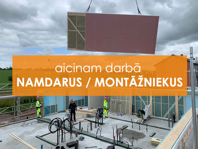 Darbs ārzemēs / brīvas vakances / koka paneļu montāža / namdaris / celtnieks / montāžnieks